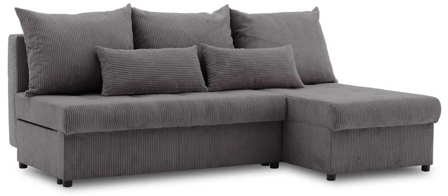 Venezia sarokkanapé, kordbársony, univerzális oldal, bonell töltet, szürke