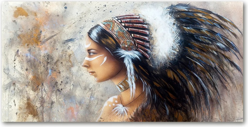 Fotó vászonkép edzett üveg indián 140x70