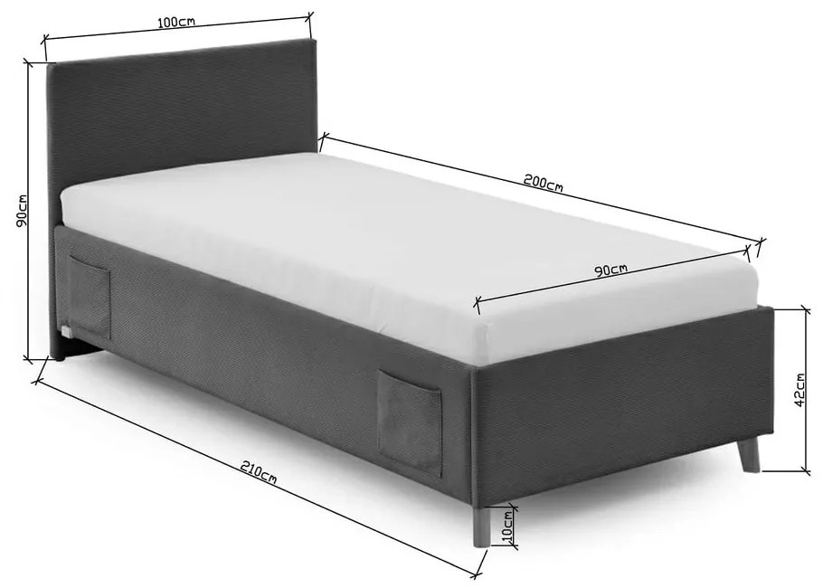 Rózsaszín ágyneműtartós gyerekágy 90x200 cm Cool – Meise Möbel