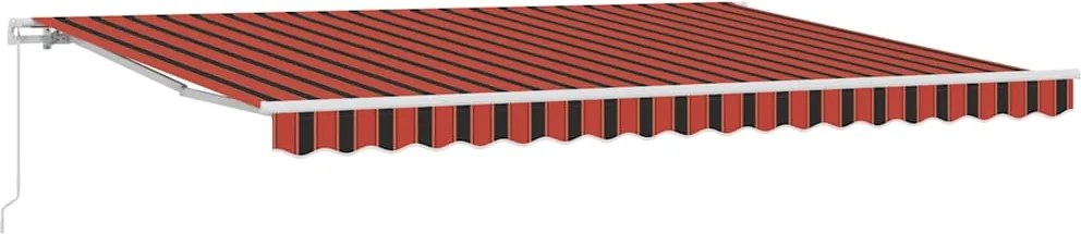 vidaXL Behúzható napellenző Narancs és Barna 450 × 300 cm
