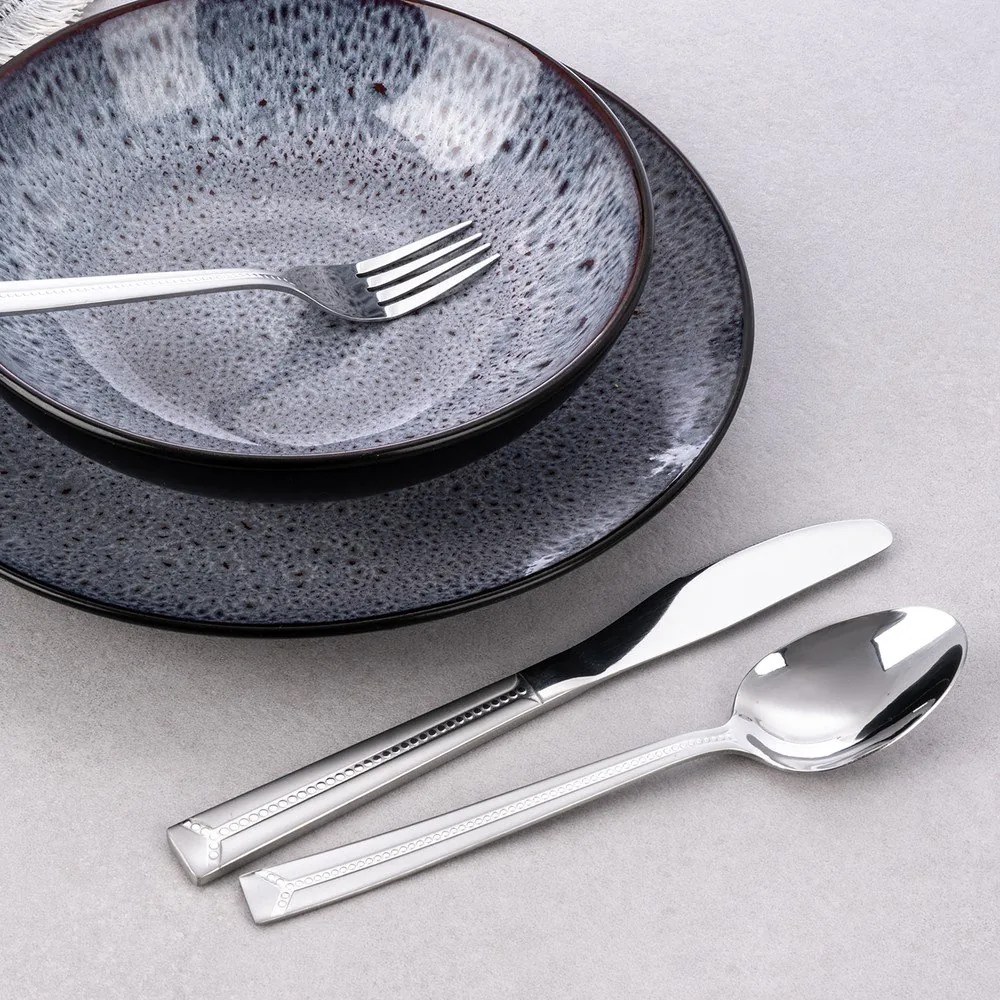 Ezüstszínű rozsdamentes acél evőeszköz készlet 24 db-os Bright – Orion