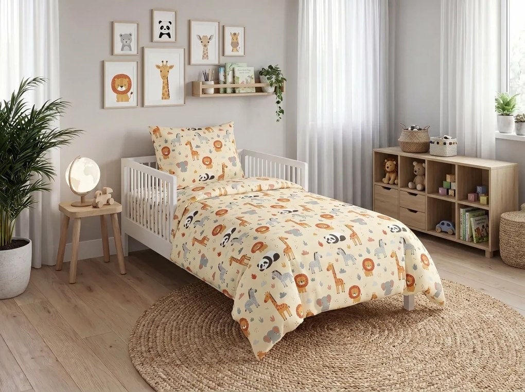 Bölcső ágynemű Renforcé pamutból ANIMORA színes kivitel Ágyneműhuzat mérete: 45 x 65 cm | 90 x 135 cm
