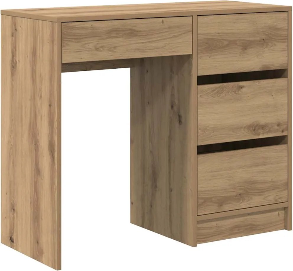 vidaXL Asztal fiókkal Artisan tölgy 90 x 37.5 x 75 cm Faanyag