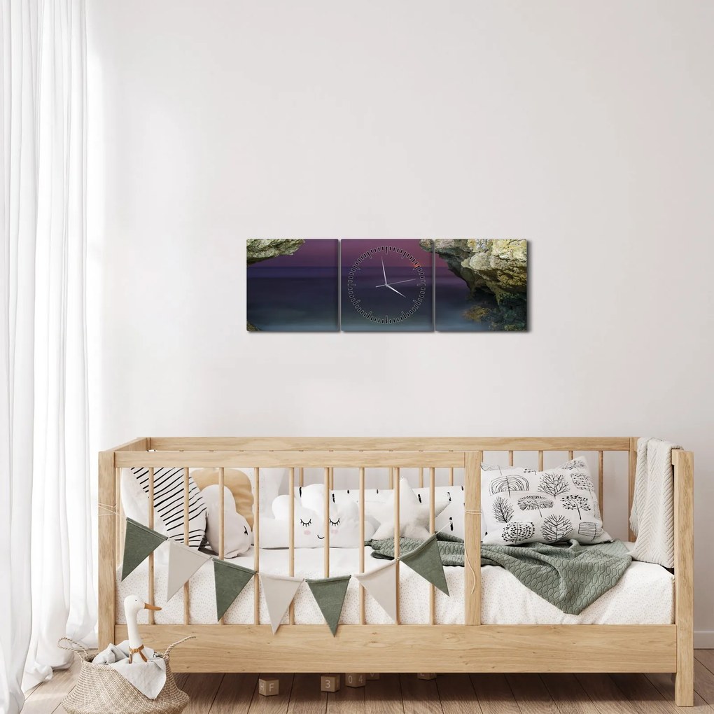Kép - tengeri szikla (órával) (90x30 cm)
