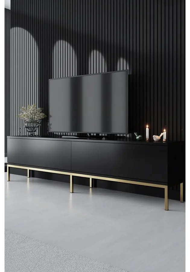 TV szekrény Lord - Black, Gold