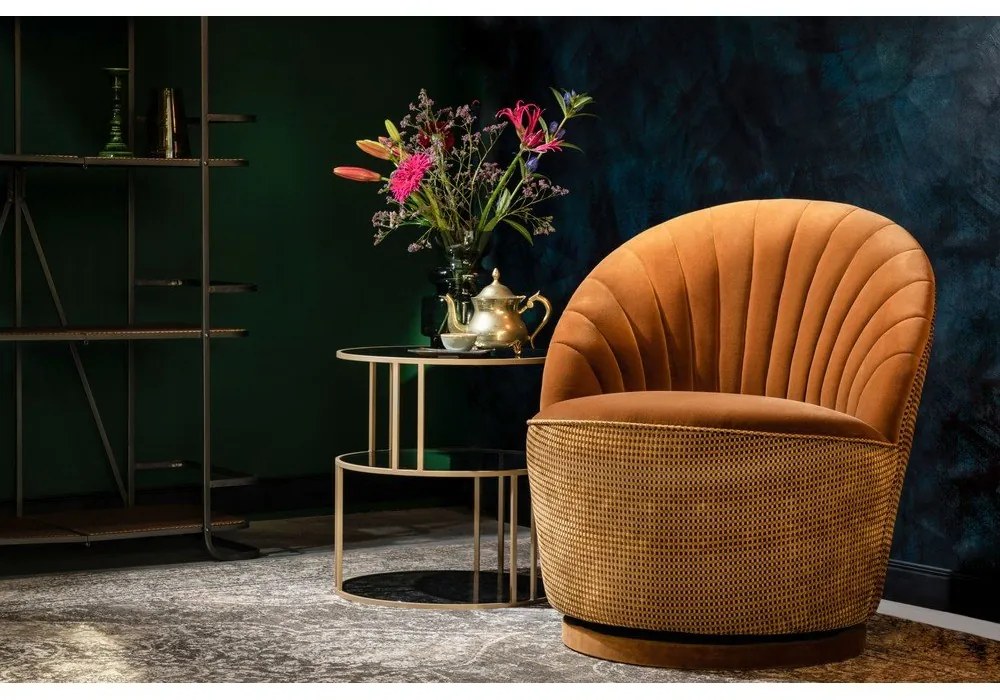 Madison barna bársony fotel - Dutchbone