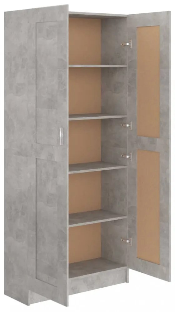 betonszürke szerelt fa könyvszekrény 82,5 x 30,5 x 185,5 cm