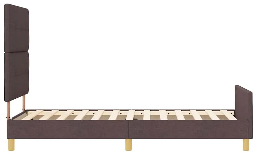 Ágykeret fejtámlával sötétbarna 100 x 200 cm szövet
