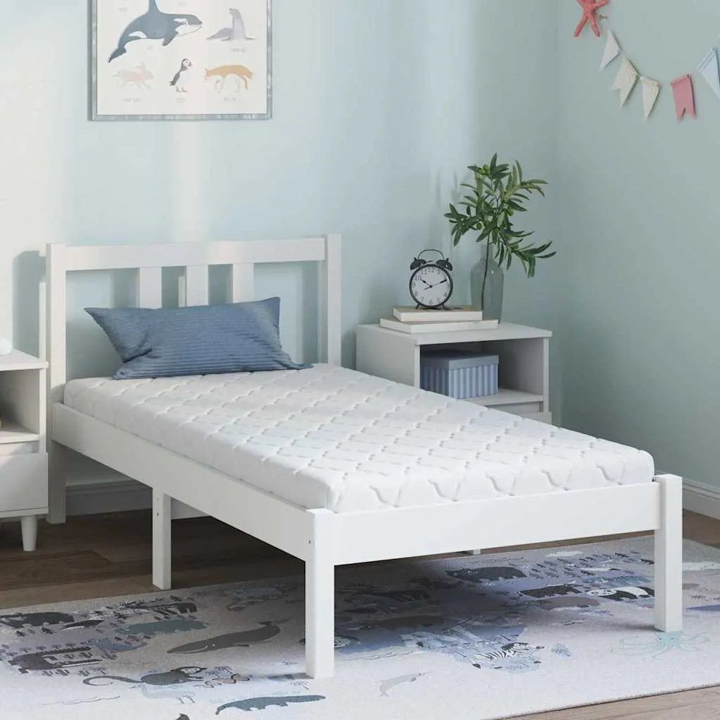 Matrac Kókuszréteggel Fehér 160 x 80 cm PU hab