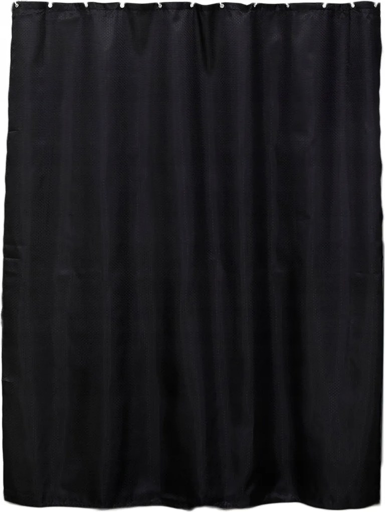 Fekete zuhanyfüggöny Poliészter 200x180 cm