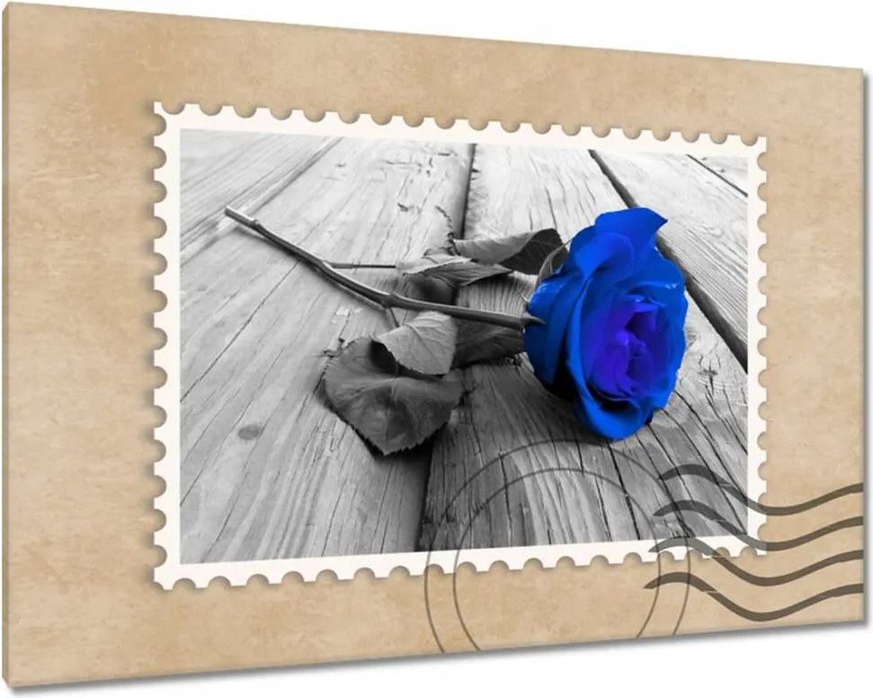 Vászonkép 60x40 Kék rózsa Ajándék