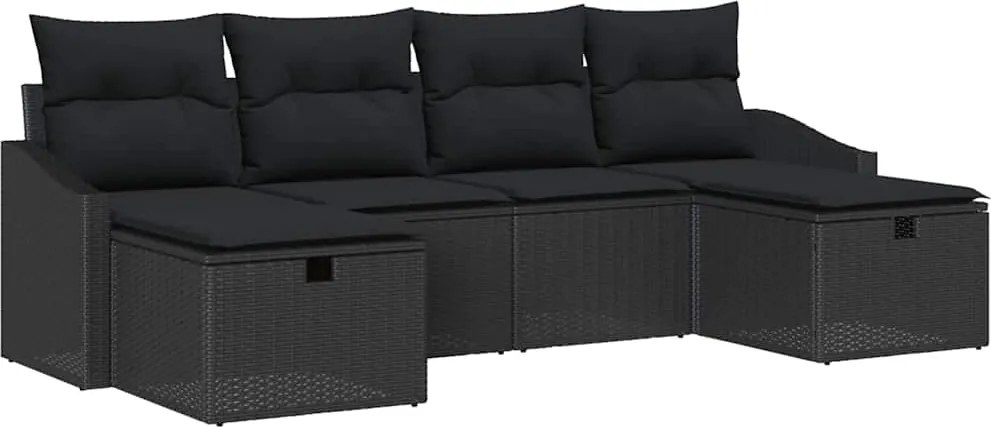 vidaXL Kanapé Szett párnával 6 pcs polirattan