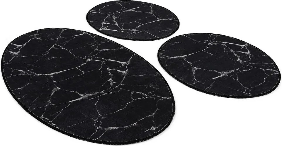 Marble fekete fürdőszobai szőnyeg