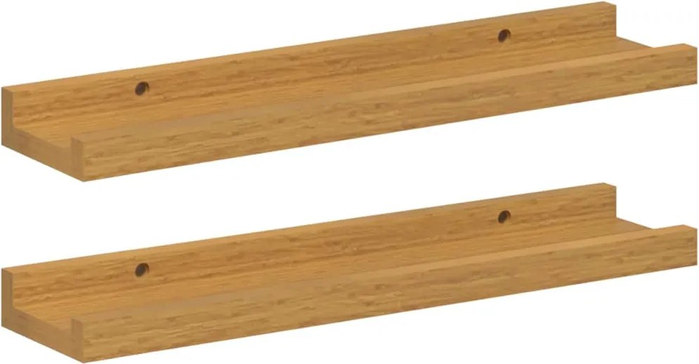 vidaXL Falpolc polcokkal tárolóval 2 pcs Bézs 40 x 9 x 3 cm Faanyag