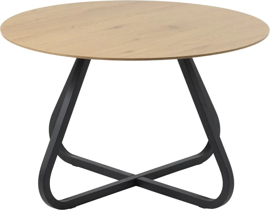 Natúr színű kerek étkezőasztal tölgyfa dekoros asztallappal ø 120 cm Cesura – Unique Furniture