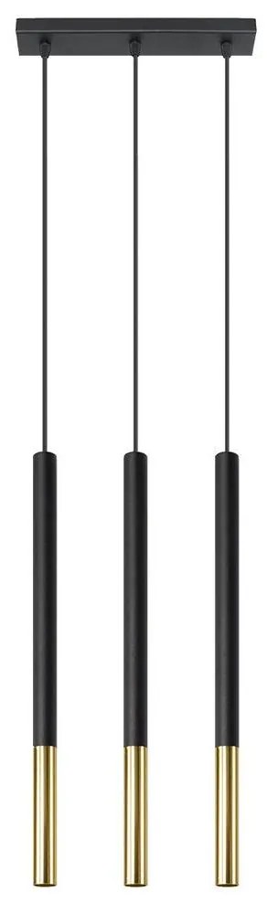 Csillár zsinóron MOSAIC 3xG9/12W/230V fekete/arany