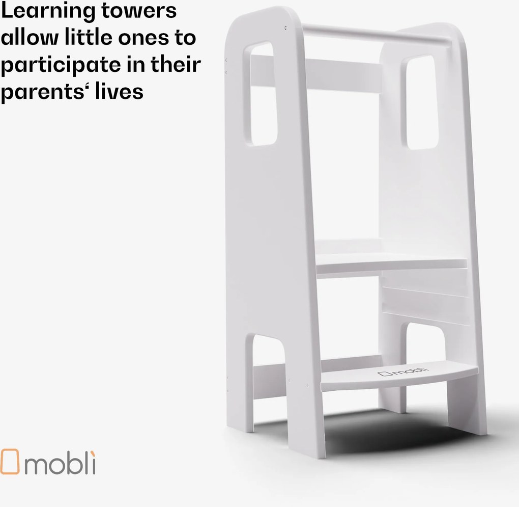 Mobli Ully Montessori, tanulótorony, MDF, 40,5 x 86 x 38 cm, állítható magasságú