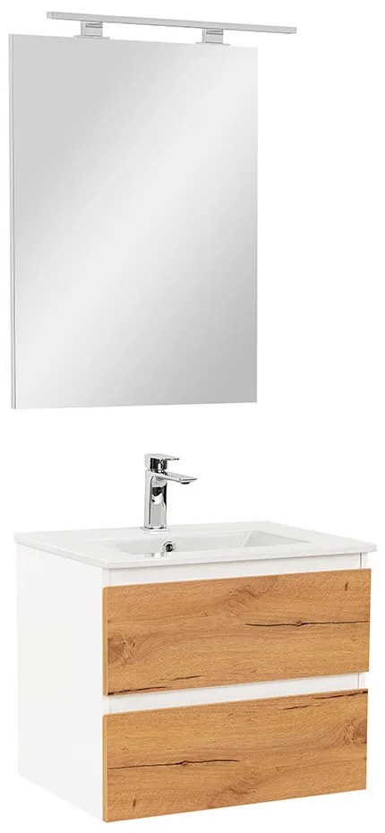 Vario Forte 60 komplett fürdőszoba bútor fehér-tölgy