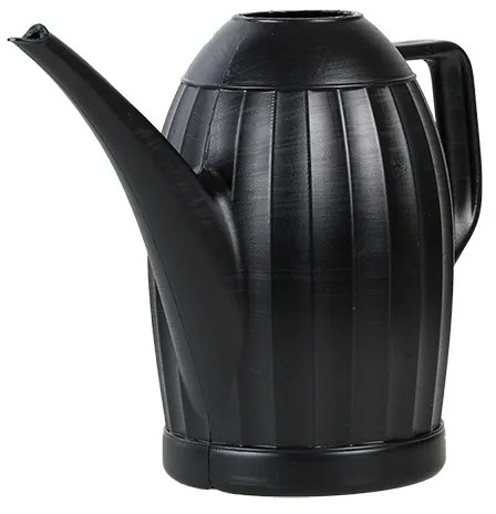 Locsolókanna bordázott mintával, 2 literes, fekete