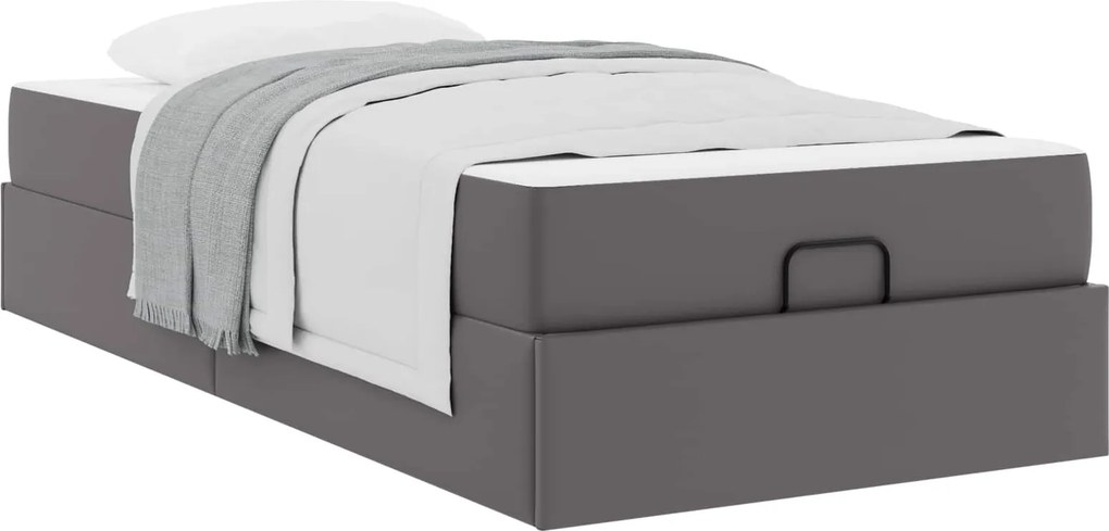 vidaXL Ágykeret matraccal matracmal 2 pcs Szürke PVC