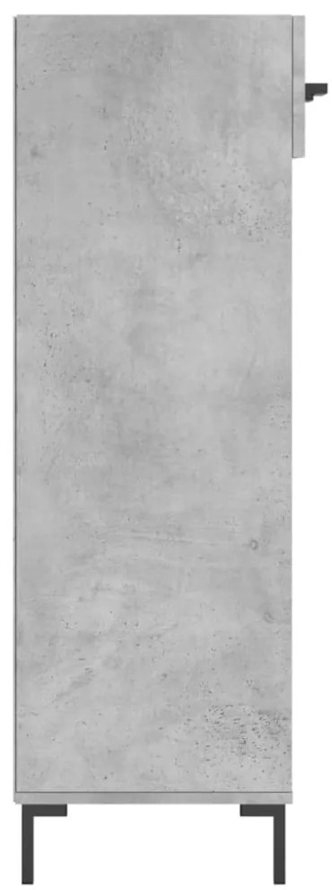 betonszürke szerelt fa cipőszekrény 60x35x105 cm