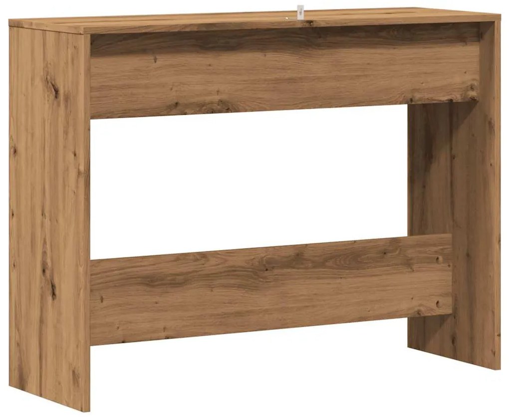 kézműves tölgy színű szerelt fa dohányzóasztal 100x35x76,5 cm