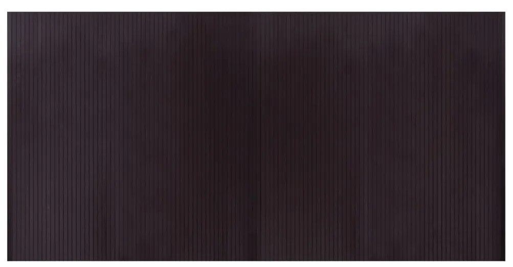 négyszögletű sötétbarna bambusz szőnyeg 100 x 200 cm