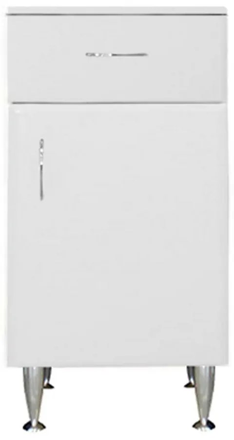 Bianca Plus 45 alacsony szekrény 1 ajtóval, 1 fiókkal, magasfényű fehér színben, jobbos