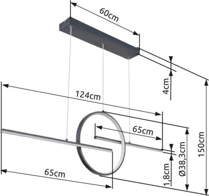 GLOBO 67121-50G BARRAL Modern Led Függesztett Lámpa IP20