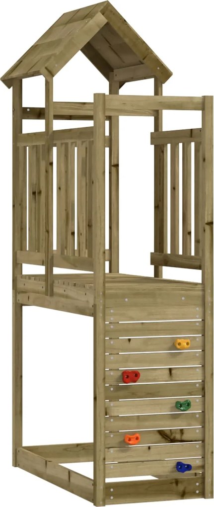 vidaXL Játék Torny Barna 53 x 110,5 x 214 cm Szilárd Impregnált Fa