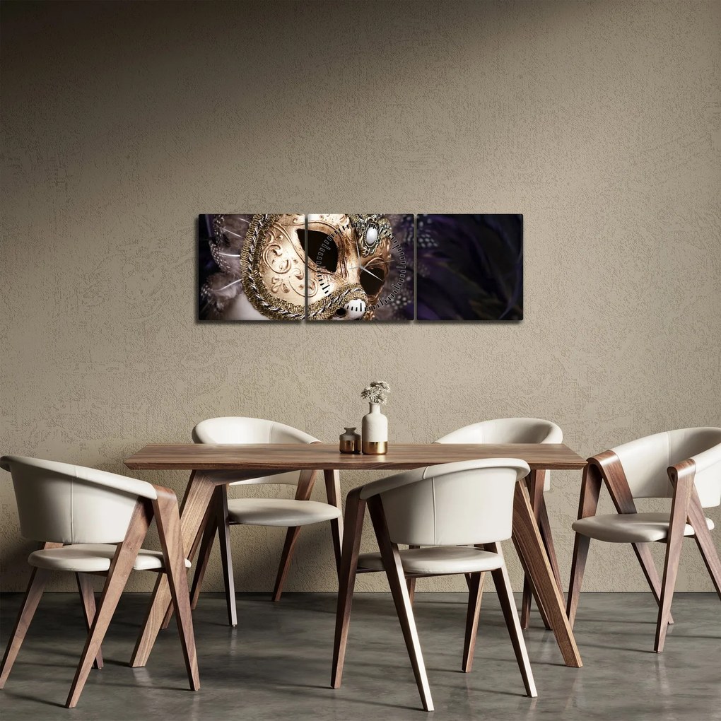 Egy maszkkal ellátott szobor képe (órával) (90x30 cm)