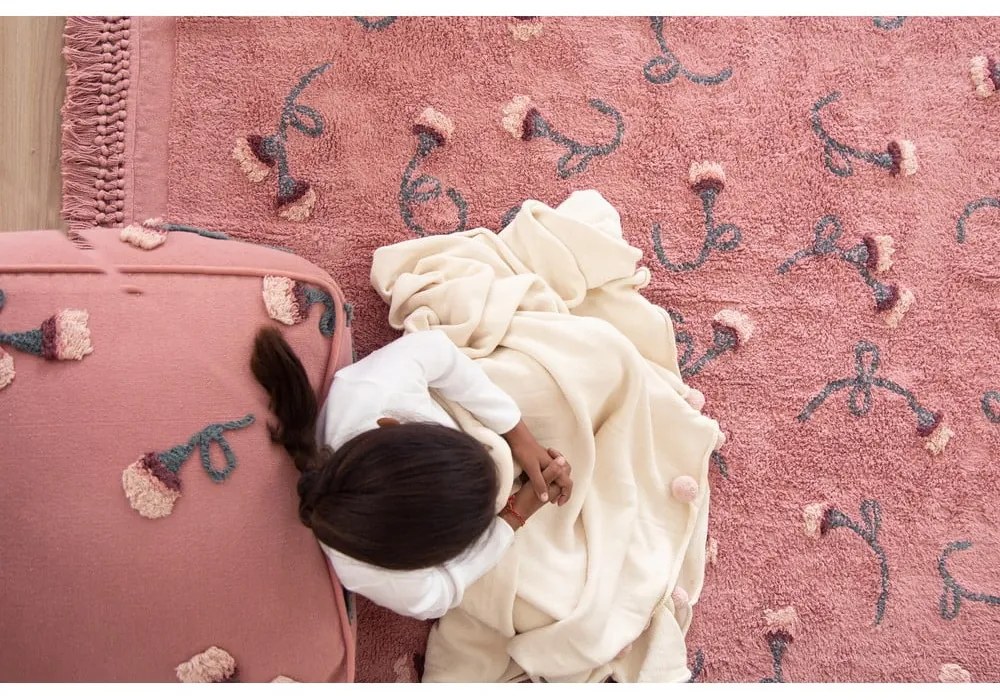 Rózsaszín gyerek puff English Garden – Lorena Canals