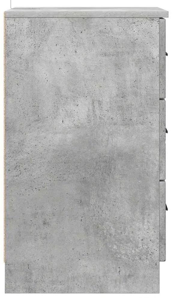 Éjjeliszekrény fiókkal Beton szürke 38 x 38 x 66 cm Faanyag