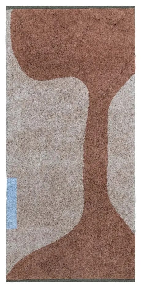 Téglavörös-bézs mosható pamut futószőnyeg 70x150 cm Figura – Mette Ditmer Denmark