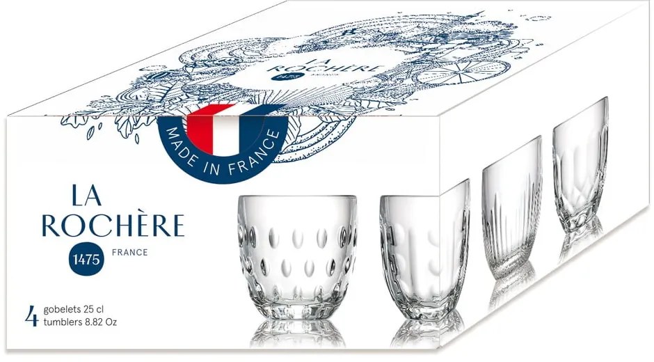 Pohár szett 4 db-os 220 ml Troquet – La Rochére