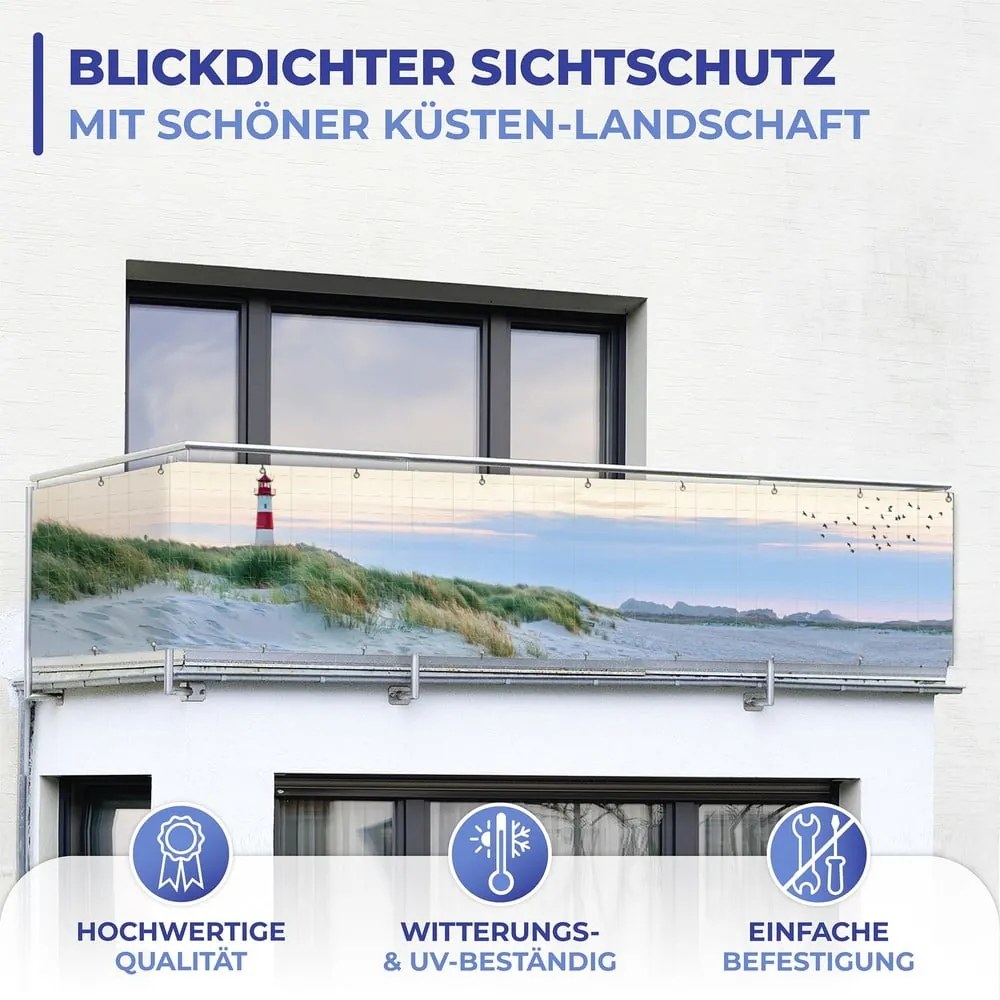Műanyag belátásgátló erkélyre 500x85 cm North Sea Coast – Maximex