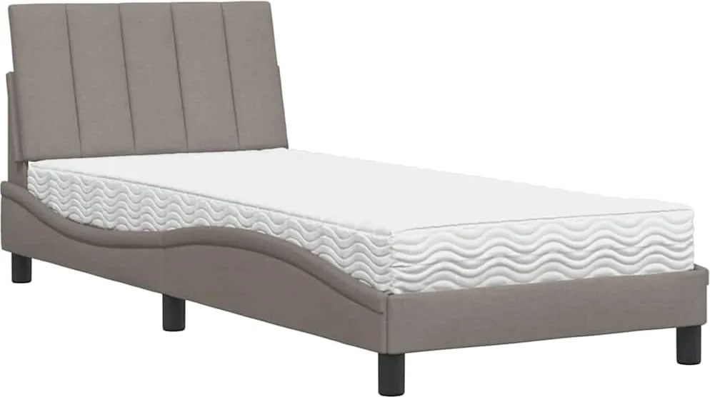 vidaXL tópszínű szövet ágy matraccal Hanko 90x200 cm