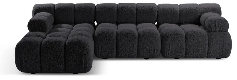 Antracitszürke buklé moduláris sarokkanapé (bal oldali) Bellis – Micadoni Home