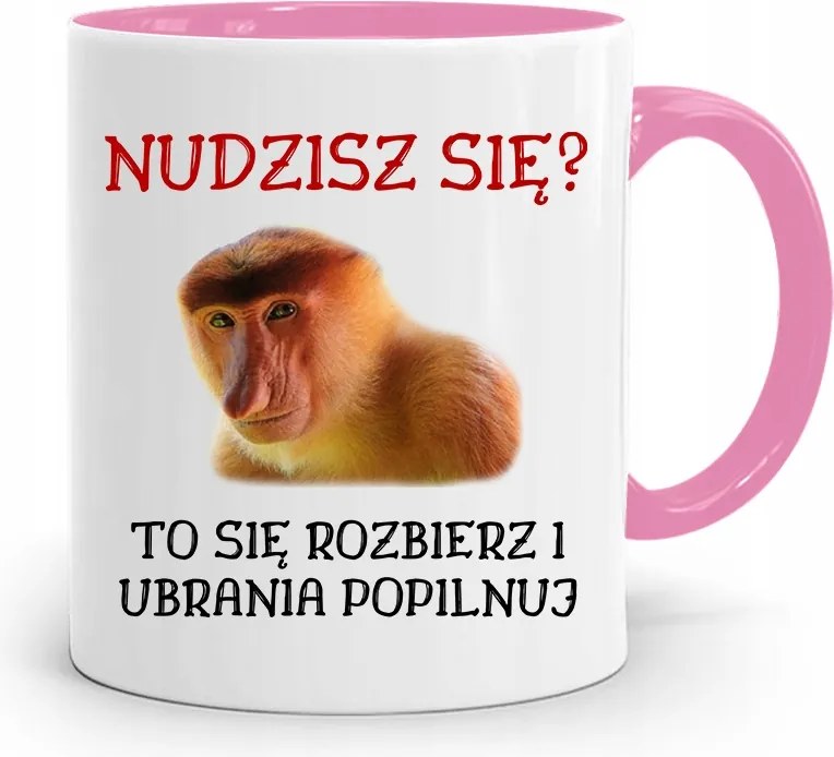 Rózsaszín Bögre Janusz Unatkozik? Ajándék fényképes nyomattal