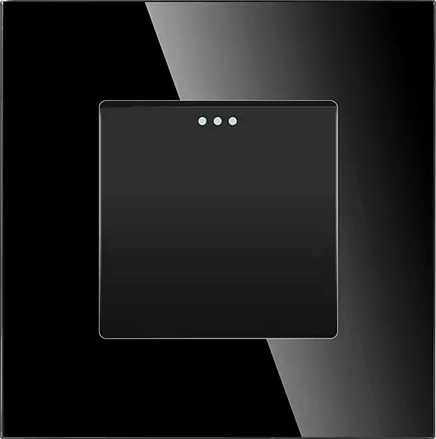 Villanykapcsoló 1G1W Szimpla Mechanikus Üveg Keret FI60 Fekete