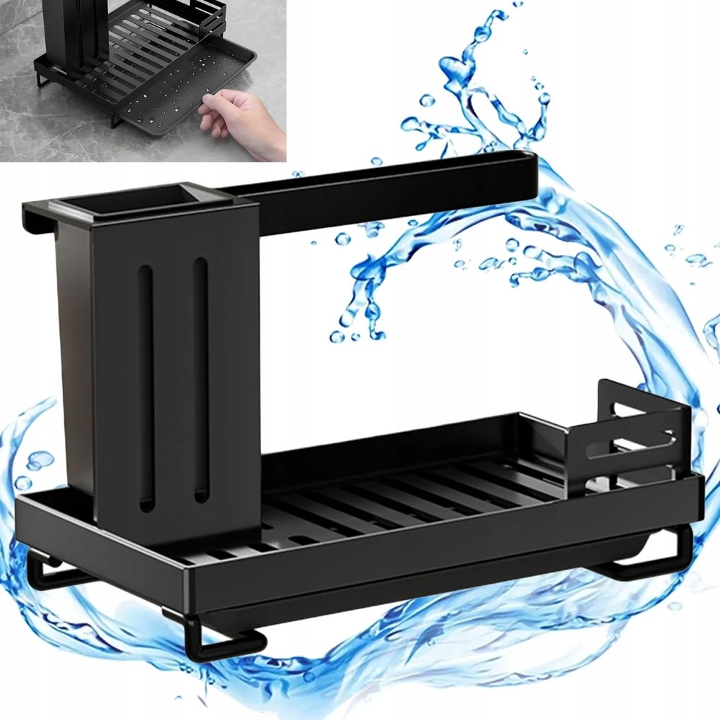 Edénycsepegtető Konyhai Polc Pultra, Törőkendő Tartóval, Gyorsan Száradó, Csúszásgátló