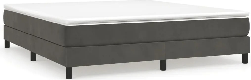 vidaXL sötétszürke bársony rugós ágy matraccal 180x200 cm