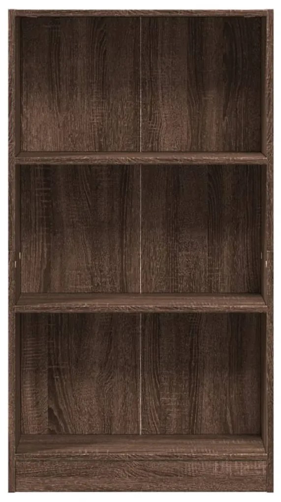 barna tölgy színű szerelt fa könyvszekrény 60 x 24 x 109 cm