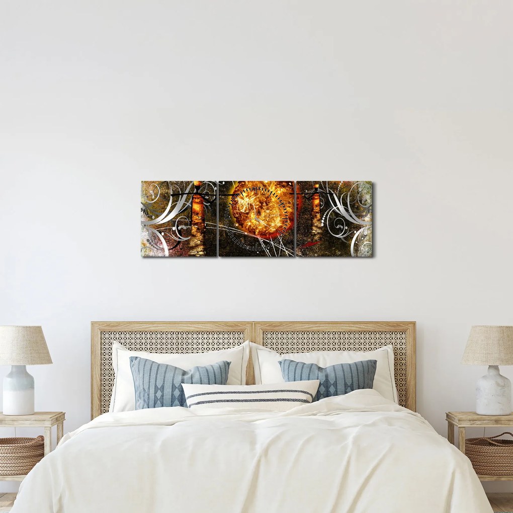 Egy őskori festmény képe (órával) (90x30 cm)