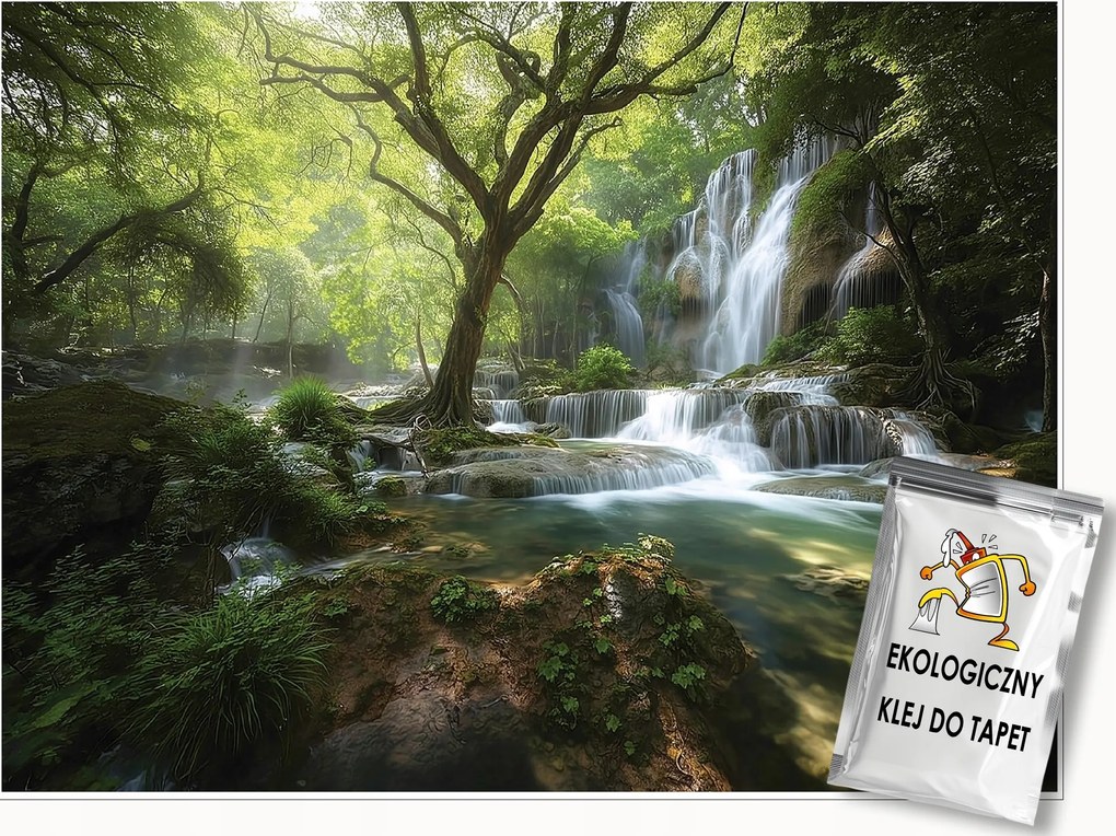 Fotótapéta Vízesés Erdő Természet Hálószoba Nappali Tapéta Flizelina 200x140