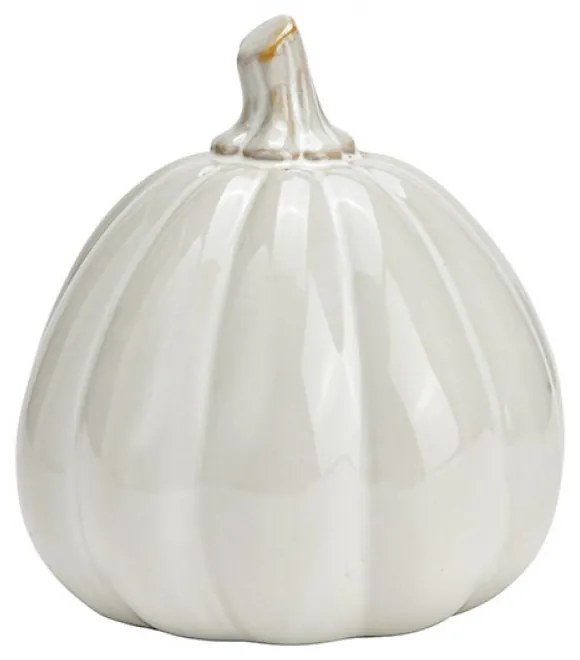 Porcelán sütőtök dekoráció PUMPKIN WHITE 12x13 cm fehér