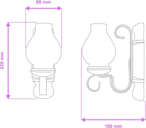 Brilagi - Fali lámpa RUSTIC 1xE14/40W/230V bükkfa