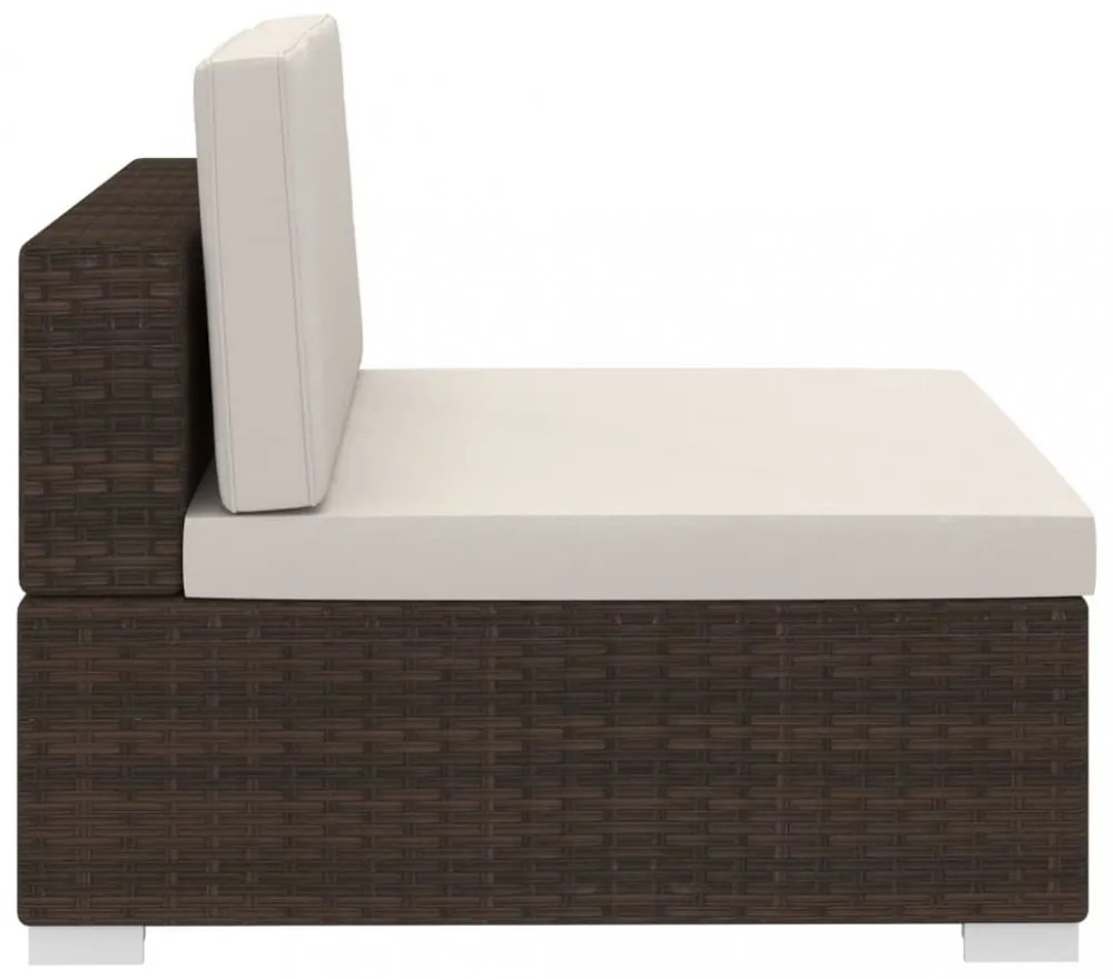 4 részes barna polyrattan kerti kanapészett párnákkal