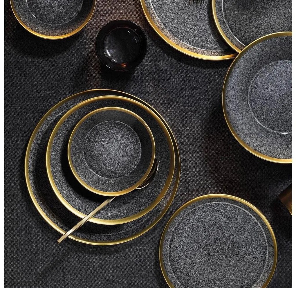 16 darabos étkészlet antracit/arany/porcelán