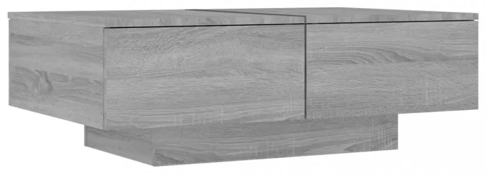 szürke sonoma színű szerelt fa dohányzóasztal 90 x 60 x 31 cm